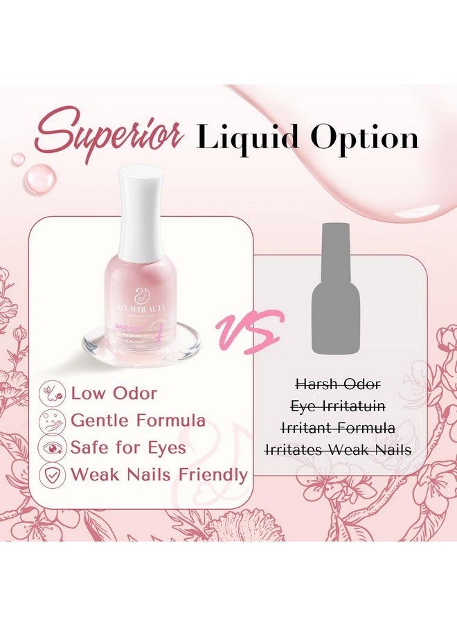 AZUREBEAUTY Dip Powder Liquid Set 4 Pcs Clear Dipping Powder Base Activator Top Coat And Brush Saver For Dip Powder Nail Kit 15Ml/0.57Oz Low Odor Nail Dip Liquid Set No Need Nail Lamp Diplypro  - Image 5