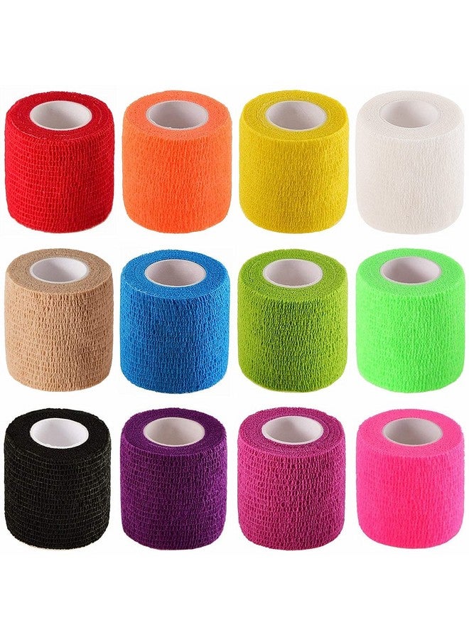 i-CHONY 12 Pack 2" x 5 Yards Self Adhesive Elastic Bandage Wrap Stretch Self-Adherent Tape for First Aid,Sports, Wrist, Ankle (12 Colors) - Image 1
