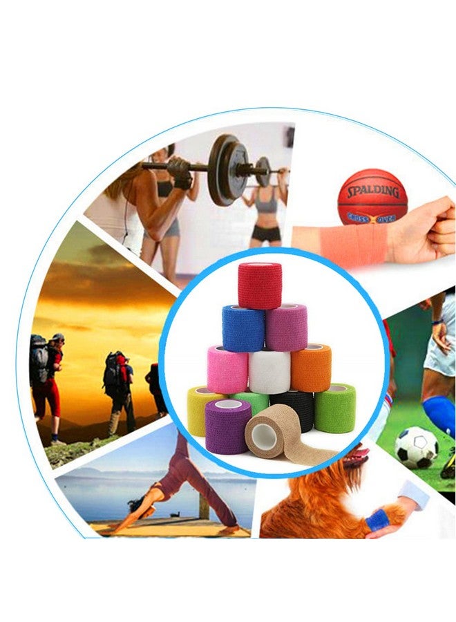 i-CHONY 12 Pack 2" x 5 Yards Self Adhesive Elastic Bandage Wrap Stretch Self-Adherent Tape for First Aid,Sports, Wrist, Ankle (12 Colors) - Image 2