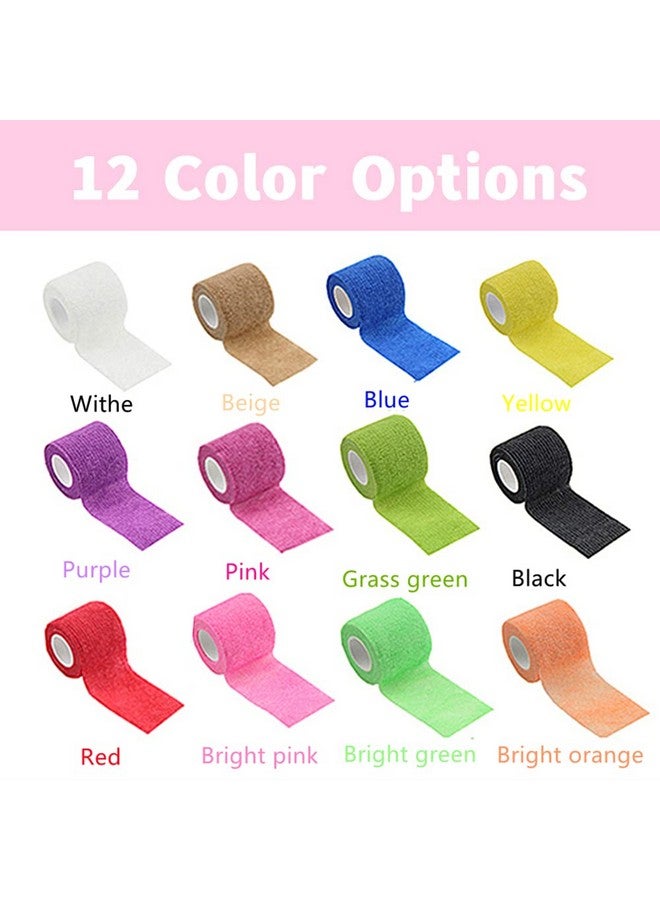 i-CHONY 12 Pack 2" x 5 Yards Self Adhesive Elastic Bandage Wrap Stretch Self-Adherent Tape for First Aid,Sports, Wrist, Ankle (12 Colors) - Image 5