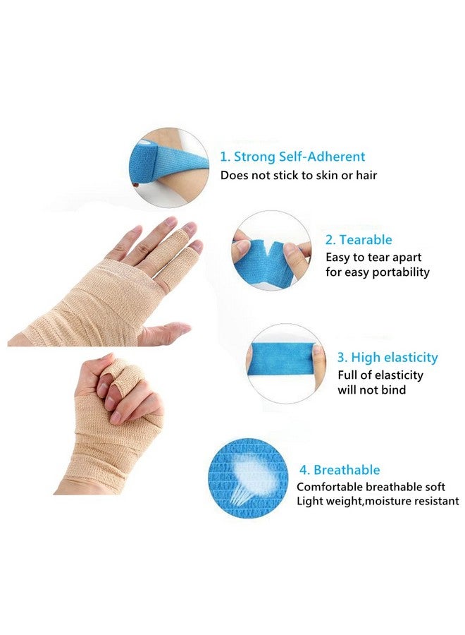 i-CHONY 12 Pack 2" x 5 Yards Self Adhesive Elastic Bandage Wrap Stretch Self-Adherent Tape for First Aid,Sports, Wrist, Ankle (12 Colors) - Image 3