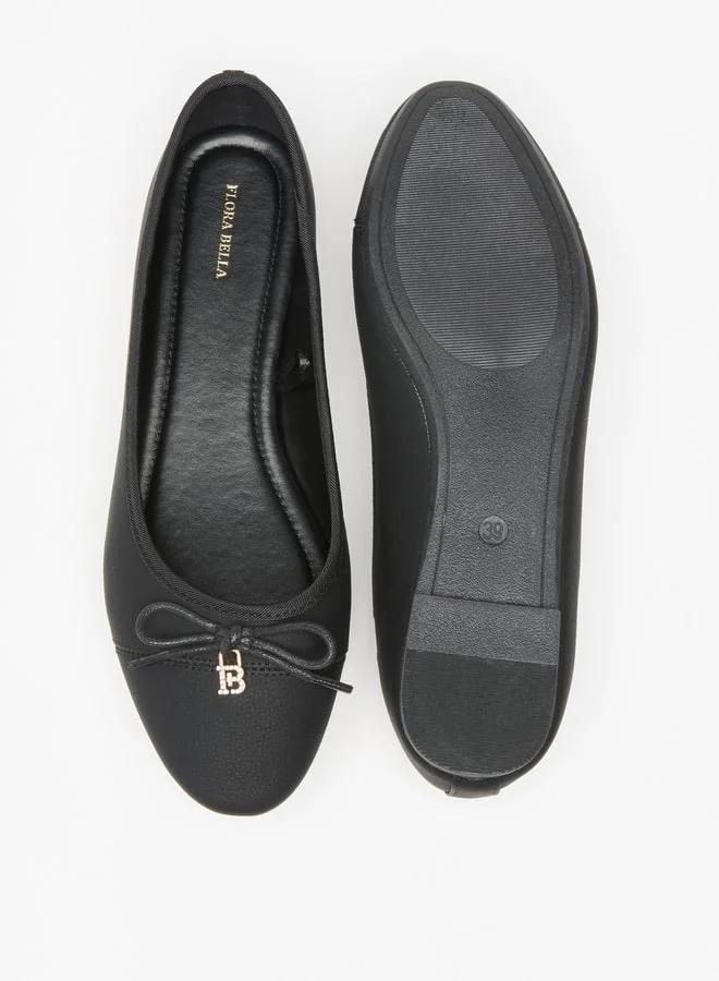 فلورا بيلا من شو إكسبرس Women's Bow Accent Slip-On Round Toe Ballerina Shoes
