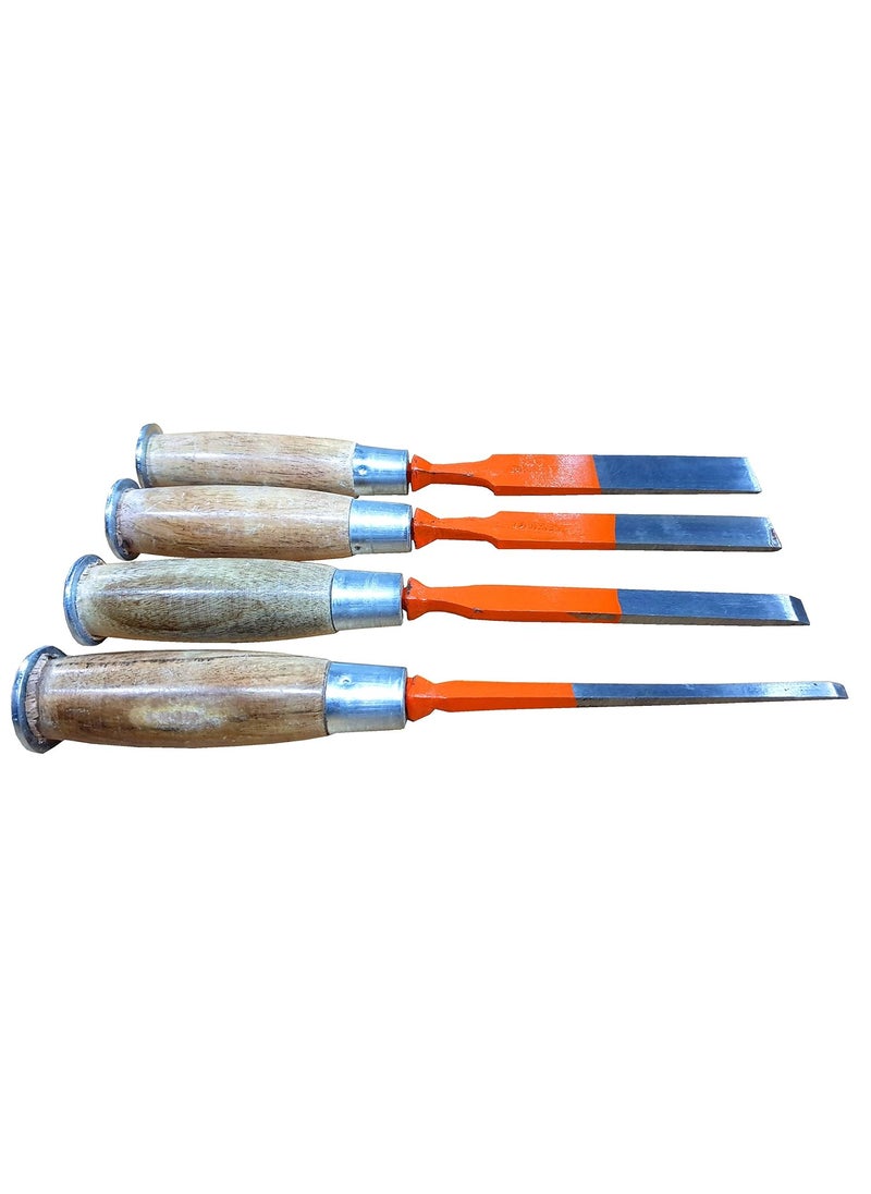 Epraiser Epraiser Sturdy Wooden Detachable Handle Chisel Set of 4 pcs 6mm 12mm 18mm 22mm for Chiseling Out Wood  - Image 4