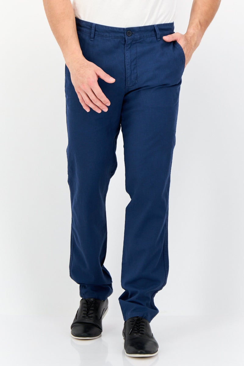 DOCKERS Men Slim Fit Solid Chino Pants, Navy  - Image 1