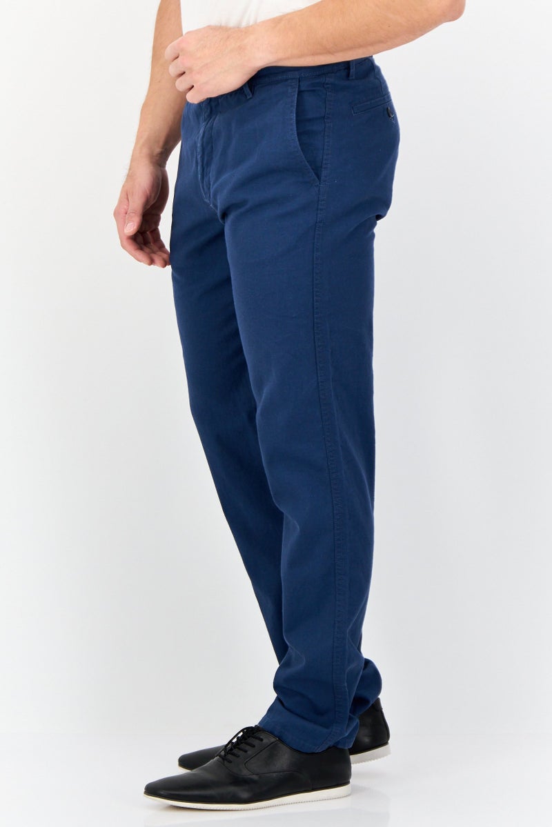 DOCKERS Men Slim Fit Solid Chino Pants, Navy  - Image 3