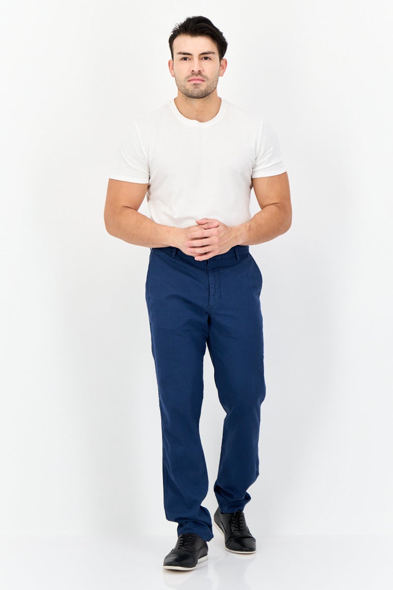 DOCKERS Men Slim Fit Solid Chino Pants, Navy  - Image 4
