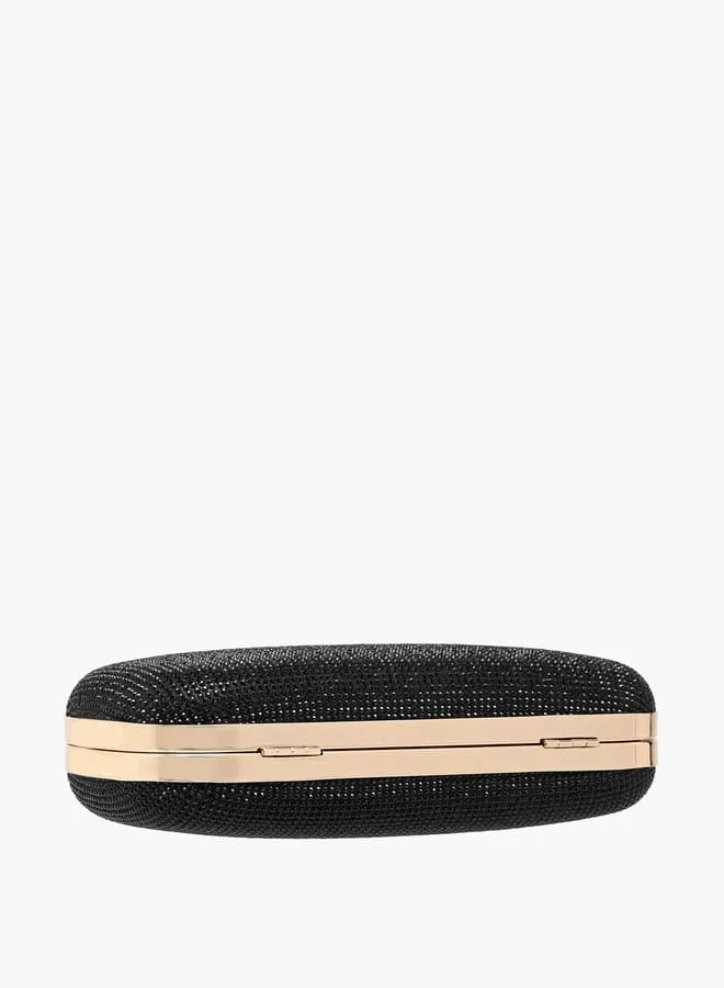 Flora Bella By Shoexpress Women Studded Clutch with Chain Strap and Flap Closure