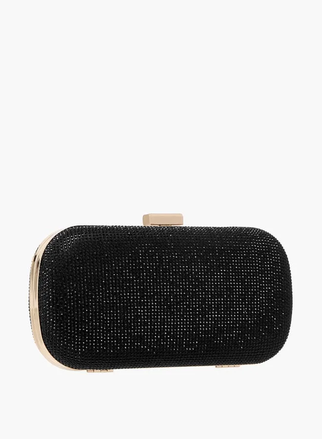 Flora Bella By Shoexpress Women Studded Clutch with Chain Strap and Flap Closure