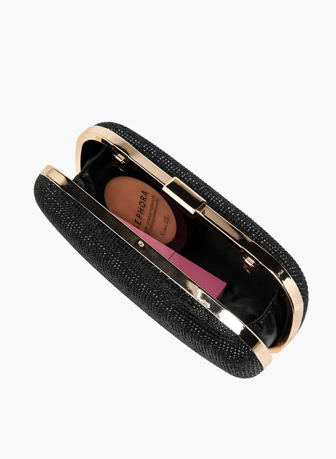 Flora Bella By Shoexpress Women Studded Clutch with Chain Strap and Flap Closure