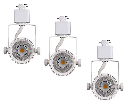 CLOUDY BAY 8W Dimmable LED Track Light Head,CRI90+ Day Light 5000K,Adjustable Tilt Angle Track Lighting Fixture,40° Angle for Accent Retail,White Finish,Halo Type- 3 Pack - Image 1