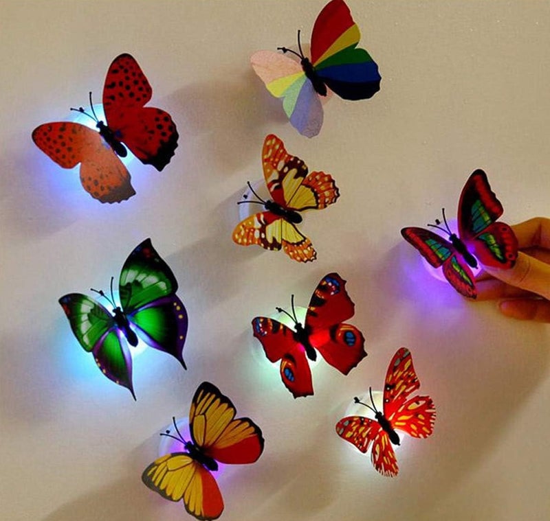 Rangoli 3D LED Butterfly Stickers for Wall Decoration, Pack of 10, Multi Color Led, Multi Pattern, Art Deco, Butterfly, Indoor Use - Image 5