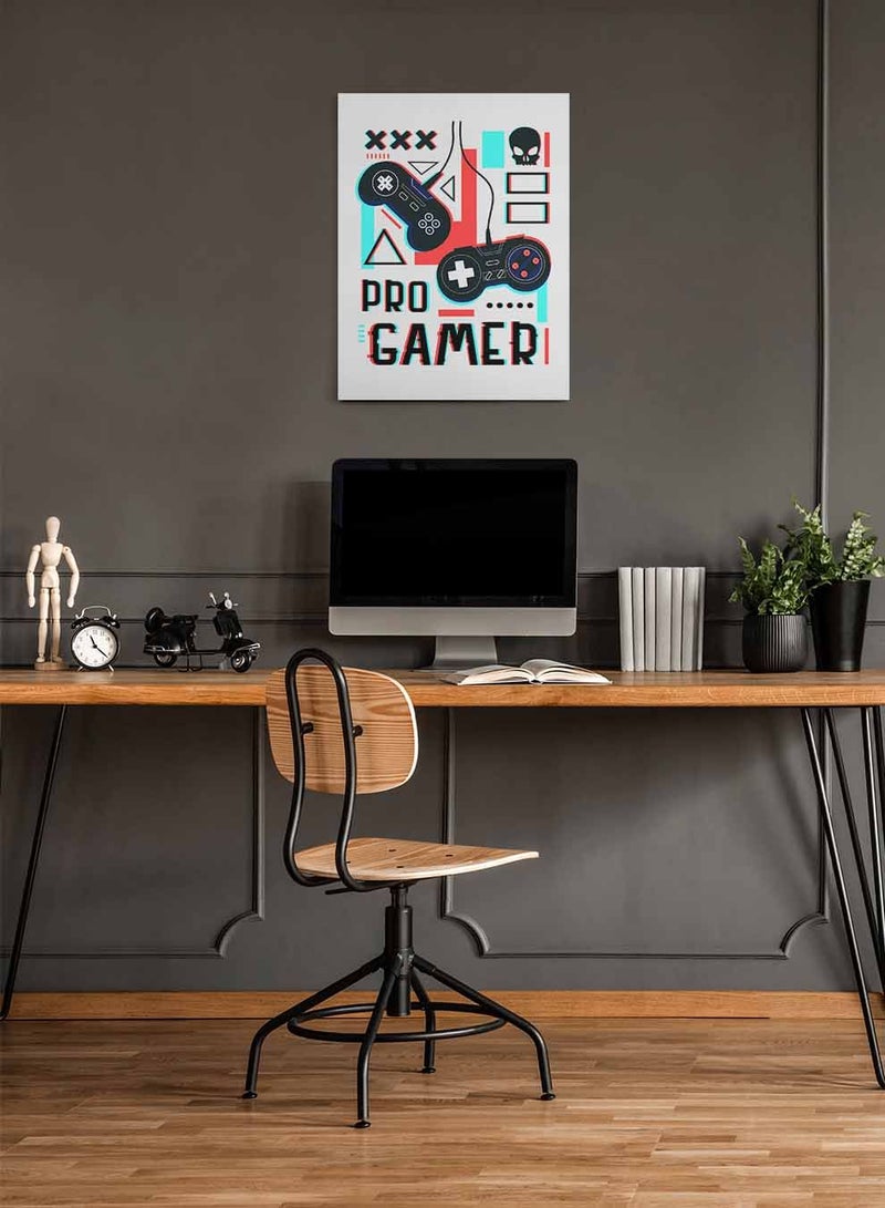 LOWHA Framed Canvas Wall Art Stretched Over Wooden Frame, Pro Gamer Gaming Painting, For Home, Living Room, Office Decor - Image 1