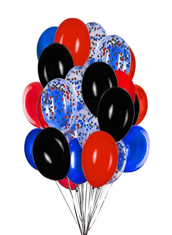 Aimto Red Blue Black Balloons,Red Blue and Black Confetti Balloon Theme Birthday Party,12 Inch,Pack of 50 - Image 2