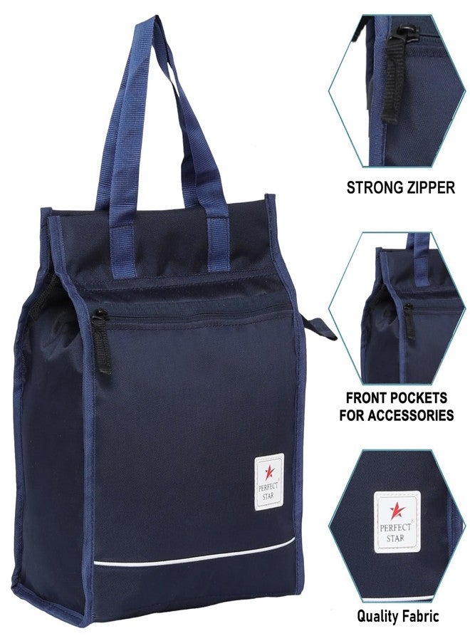 perfect star Lunch/Tiffin/Storage Bag for Office, College & School - Canvas (Navy Blue) - Image 3