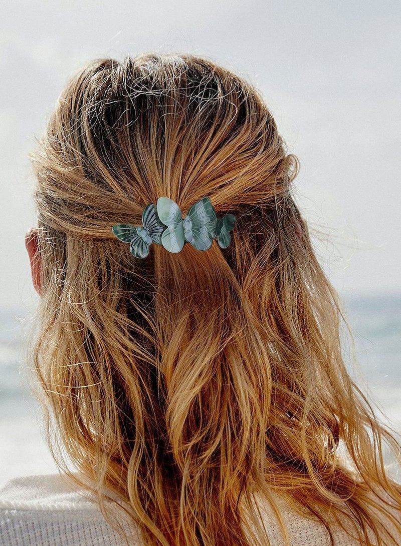 Excefore Butterfly barrettes, Tortoiseshell Hairpin Women's Butterfly, Medium Rectangular Automatic Hair - Image 4