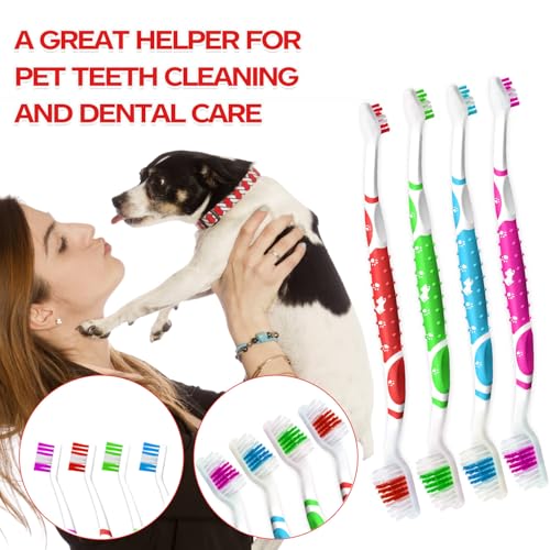 PenVinoo Dog Toothbrush pet Toothbrushes Finger Toothbrush Small to Large Dogs with Soft Bristles Non Slip Dual Head (8 pcs Dual Head + 4 pcs Finger Tooth Brush) - Image 4