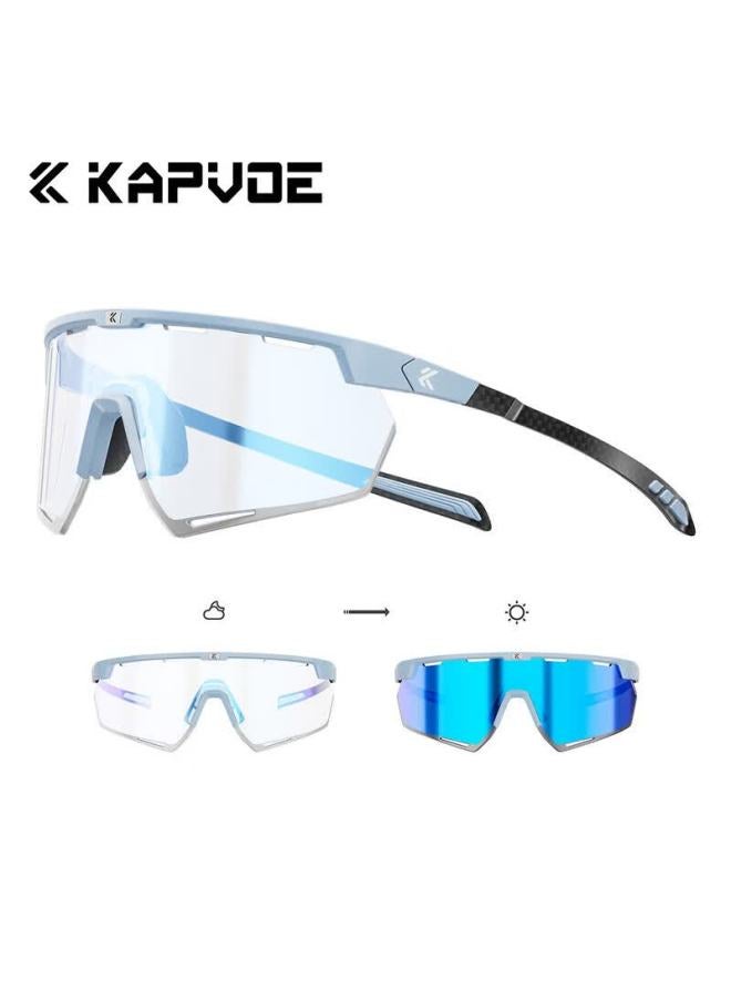 Kapvoe Hummingbird Carbon Fiber Film Photochromic Cycling Gl, Day And Night Use, Outdoor Sports, Uv Protection, Windproof, Sandproof Goggles