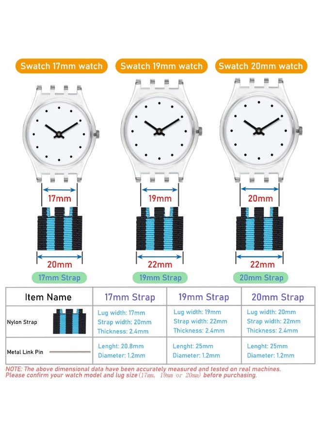 KISSUN Replacement Nylon Watch Band for Swatch 20mm, Soft Woven Nylon Sport Stylish Strap for Swatch Watch Series Accessories - Image 2