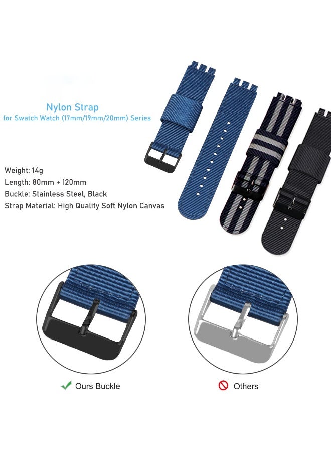 KISSUN Replacement Nylon Watch Band for Swatch 20mm, Soft Woven Nylon Sport Stylish Strap for Swatch Watch Series Accessories - Image 4