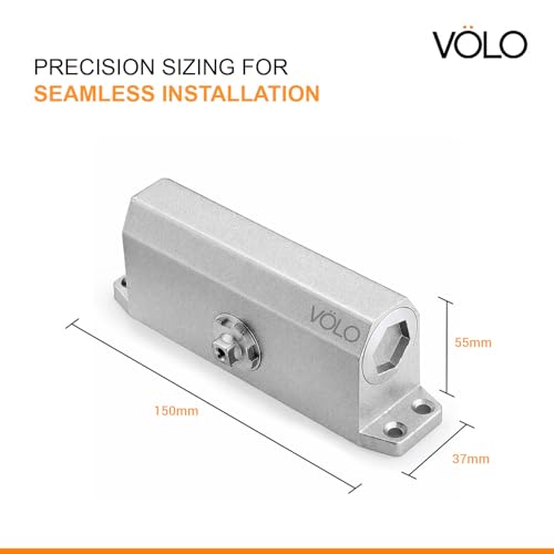 VOLO Automatic Hydraulic Door Closer – Premium Heavy Duty Aluminium Body, Double Speed Adjustable, 45–50kg Load Capacity, for Home, Office & Commercial Doors (Silver, No Oil Leakage) - Image 2