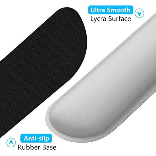 Dapesuom Enlarge Keyboard Wrist Rest, Memory Foam Wrist Cushion for Desk Mats Support, Cute Typing Pain Relief Keyboard Mouse Pad Rests Set with Non-Slip Base for Gaming Laptop Office, Space Gray - Image 4