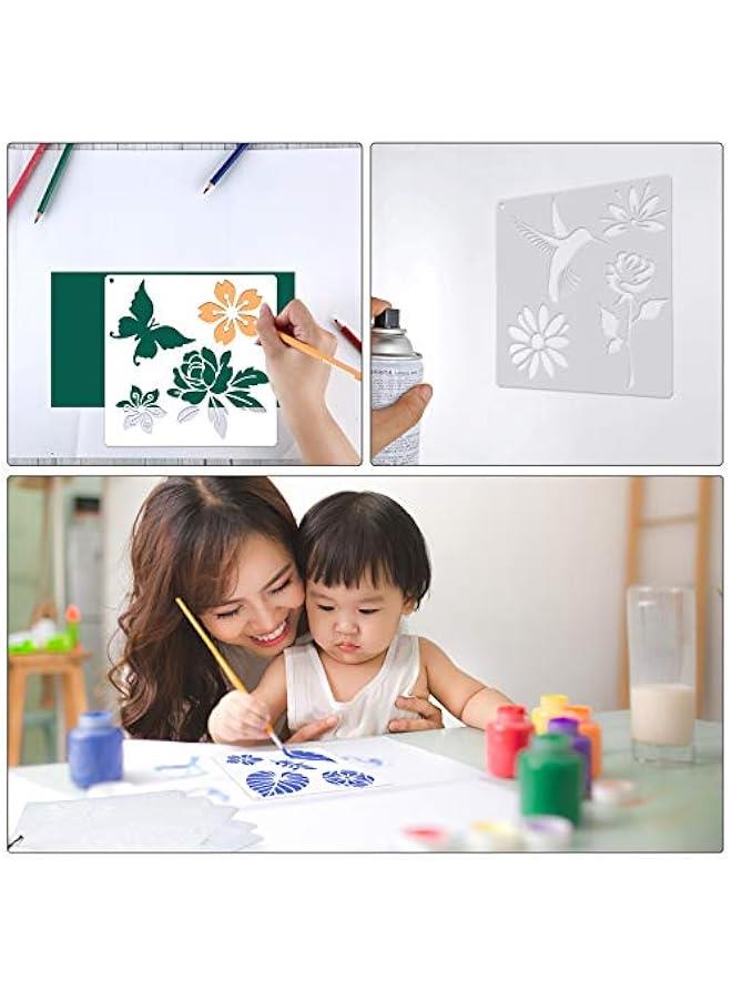 Arabest 17 Pieces Flower Stencil Kit for Painting on Wood Large Flower Stencils Template DIY Sunflower erfly Bird Rose Leaf Reusable Drawing Template for Painting Wood Wall Decor(5.1 x 5.1 Inch)  - Image 4