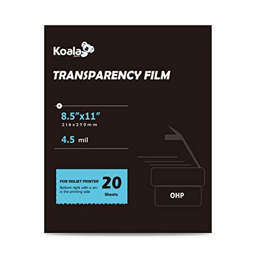 KOALA PAPER فيلم كوالا OHP لجهاز العرض العلوي 8.5x11 بوصة فيلم طباعة جانب واحد لطابعة نفث الحبر - Image 1