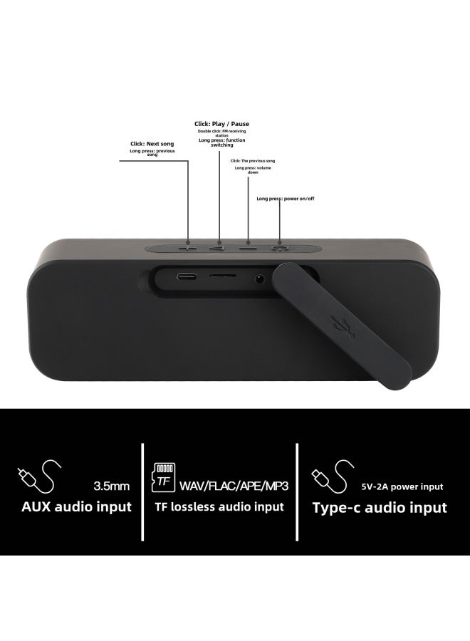 Neutral Bluetooth Speaker New Rectangular Waterproof Speaker Dual Speaker Outdoor Wireless Bluetooth Audio Gifts - Image 2