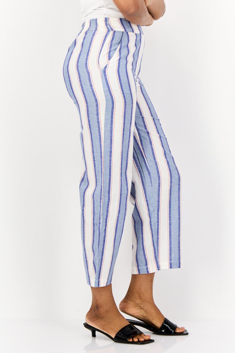 ONLY Women Regular Fit Stripe Palazzo Pants, Multicolor - Image 2