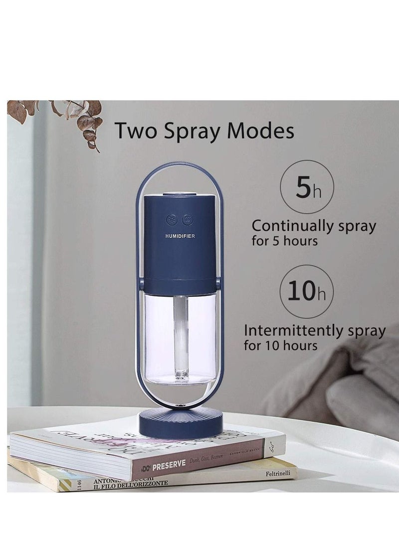 Generic - 2 in 1 Humidifier Mini Cool Mist Magic Shadow 360° Rotating Air Purifier 200ML Ultrasonic Quiet 7 Colors LED Night Lights Projection for Home Car Sky Blue - Image 1