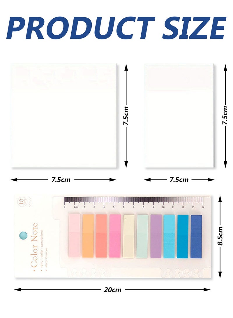 Transparent Sticky Notes with Sticky Index Tabs, Clear Sticky Notes Sets, Waterproof & See-Through PET Sticky Note, Translucent Sticky Note Pad - Image 2