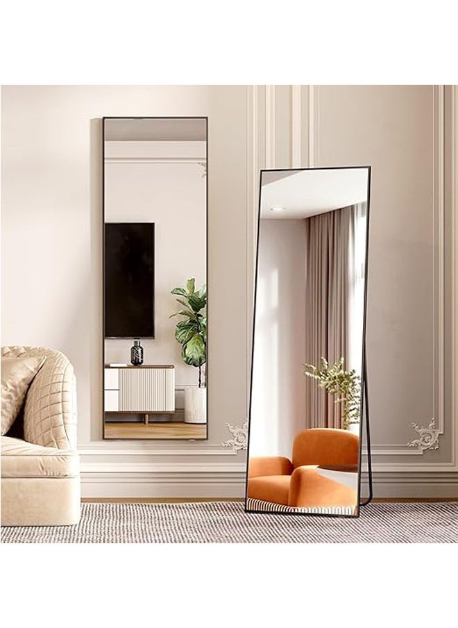 Arabest - Mirror Full Length 160Cm-50Cm Aluminum Alloy Large Standing Dressing Mirror Hanging Leaning Against Wall Mounted Mirror With Stand For Bedroom Locker Room Living Room White - Image 1