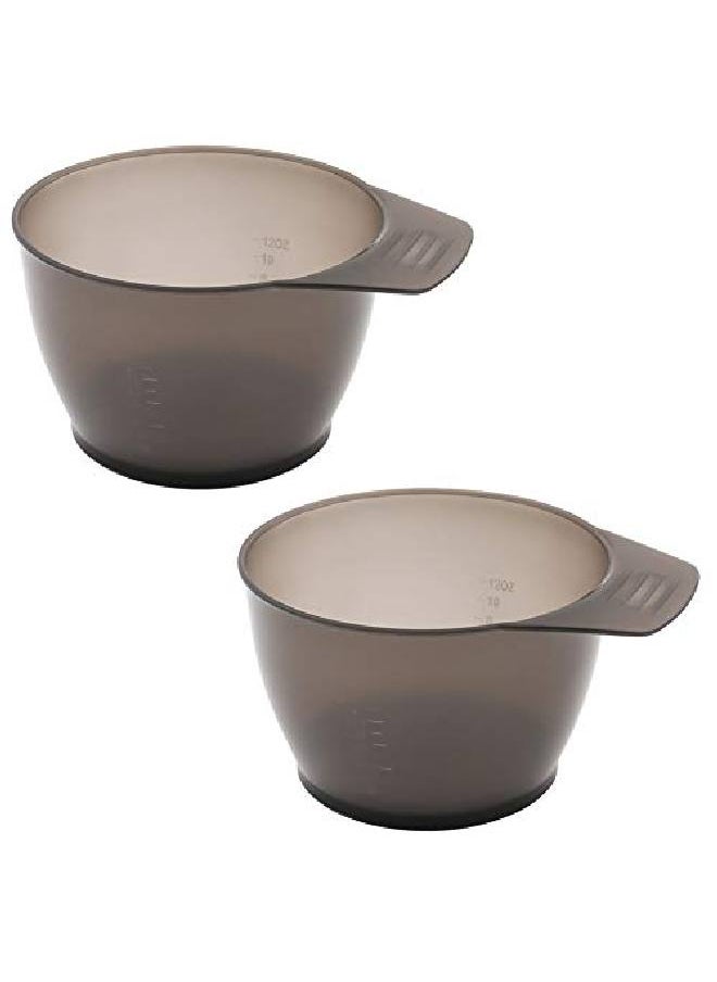 lasenersm 2 Pieces Hair Color Bowl Hair Dye Bowl Hair Color Mixing Bowls Plastic Color Mixing Tint Bowls Hair Dyeing Coloring Diy Oil Treatments Tools For Salon Hairdressing Transparent Black  - Image 1