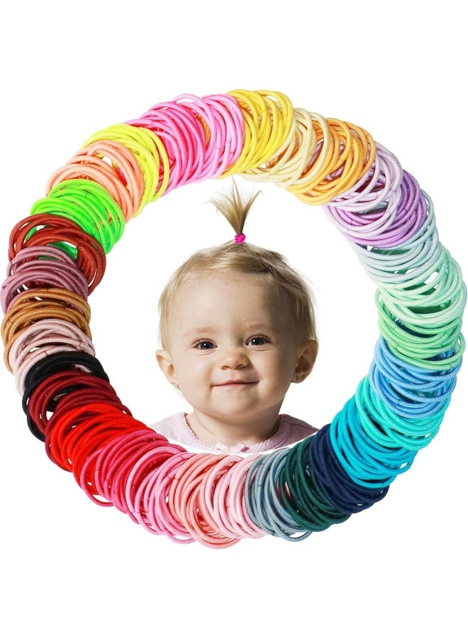 WillingTee Baby Hair Ties Multicolor Baby Girls Hair Ties Finger Hair Ties Thin Hair Ponytail Holder Hair Accessories for Baby Girls Newborn Infants Toddlers - Image 1