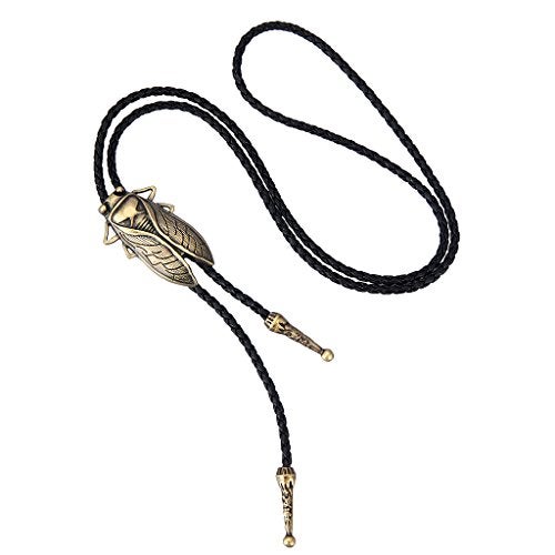 COOLLA Bolo tie- Handmade Western Cowboy Black Vintage Cicada Pendant for Women,Men (Black) - Image 5