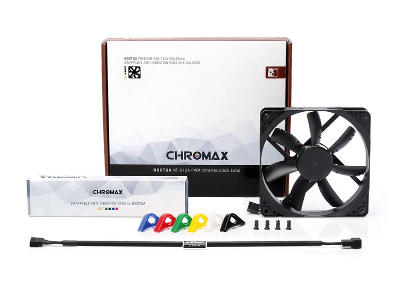 Noctua NF-S12A PWM chromax.Black.swap, Premium Quiet Fan, 4-Pin (120mm, Black) - Image 2