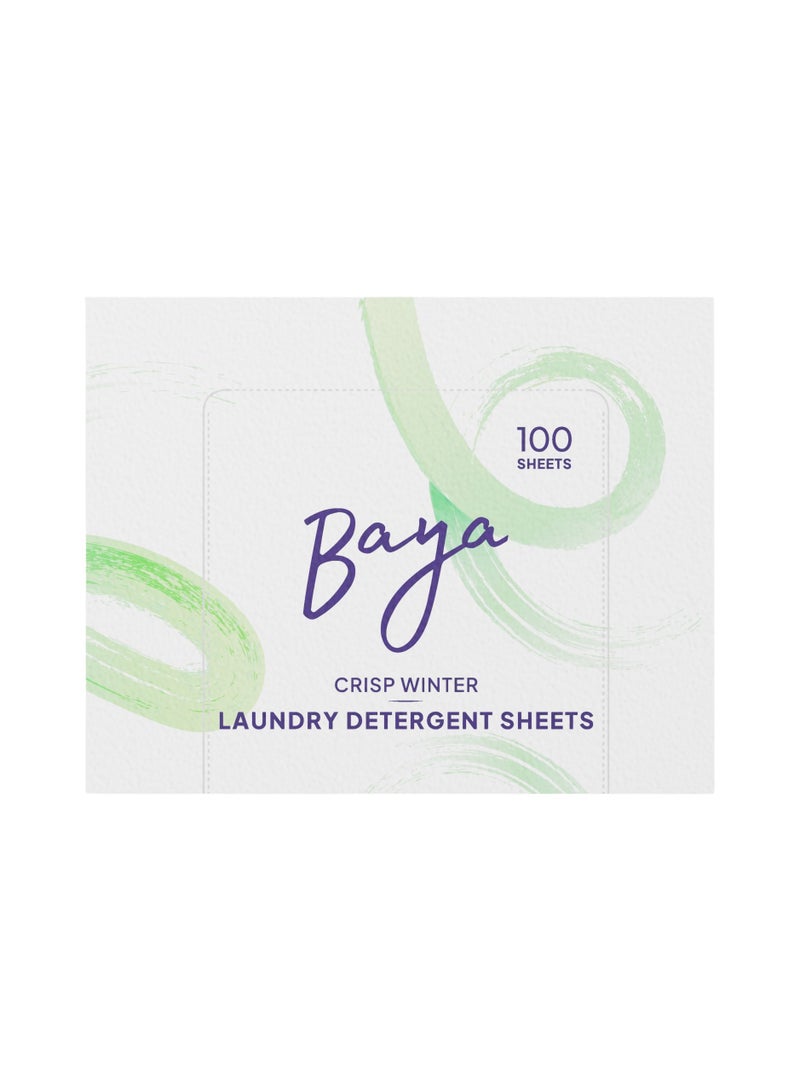 Baya Laundry Detergent Sheets Crisp Winter Family Pack 100 Sheets (430g) - Image 1