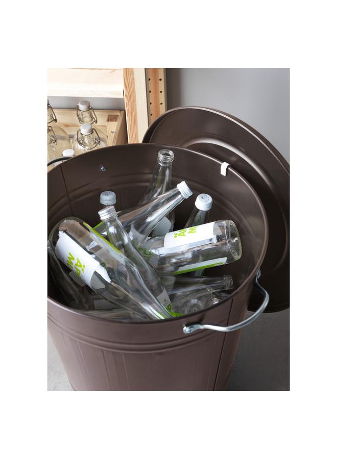 Bin With Lid, Grey, 40 L