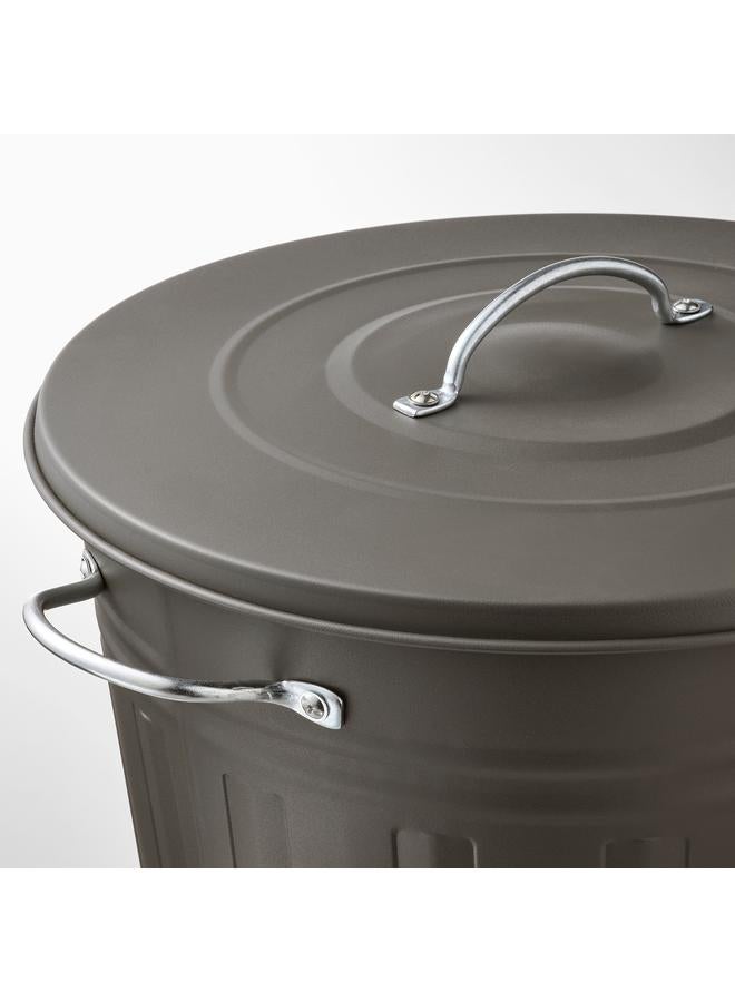 Bin With Lid, Grey, 40 L