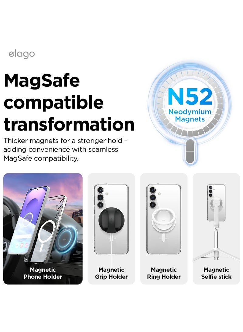 Elago Magnetic Hybrid for Samsung Galaxy S25 PLUS Case Cover compatible with MagSafe - Transparent - Image 3