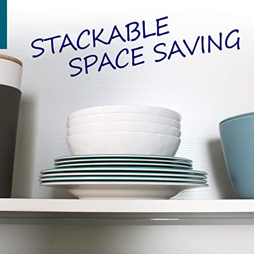 DAPOTO Melamine Dinnerware Set for 4-16 Pcs:Camping Dishes Set with Dinner Plates,Salad Plates,Bowls and Cups.Lightweight and Unbreakable.Indoor and Outdoor Use. - Image 3