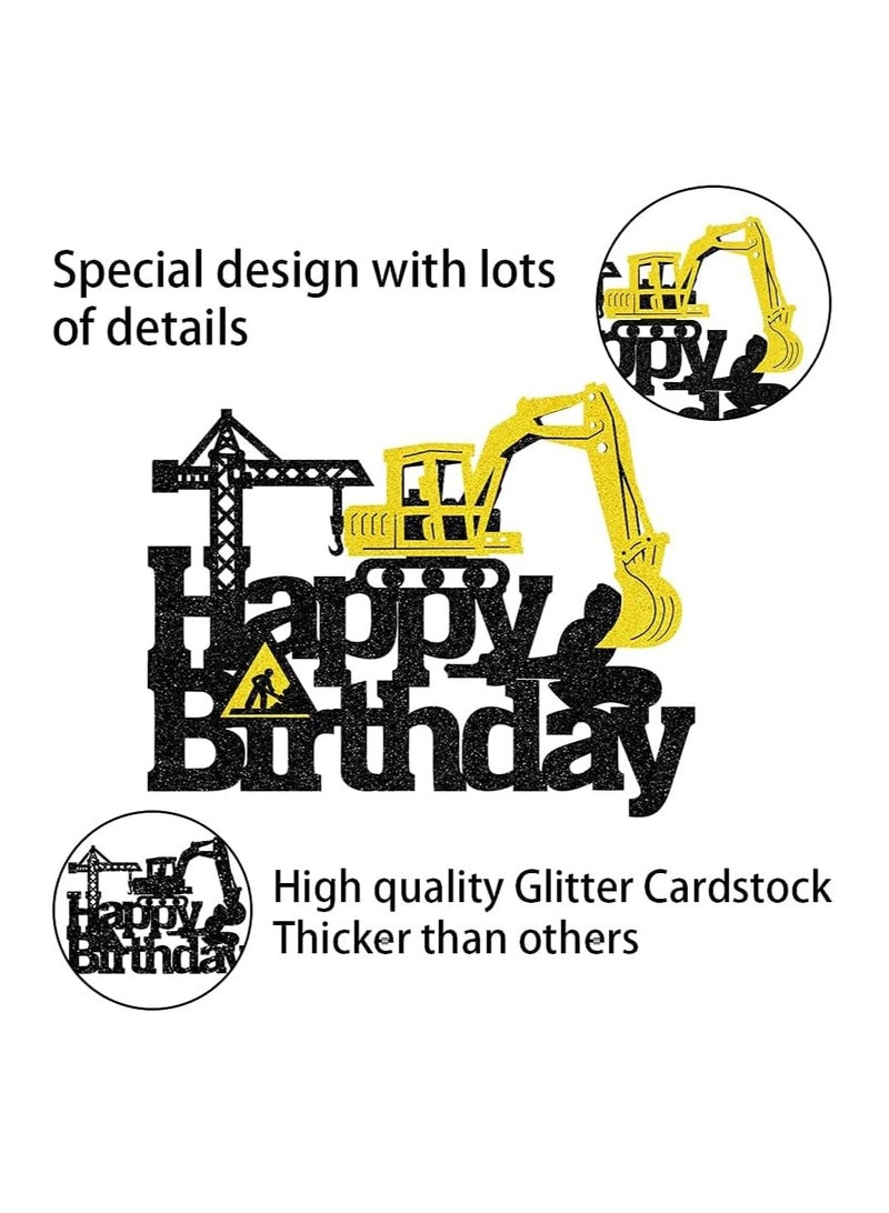 ThePartyPopper Construction Cake Toppers for Birthday Party Supplies Engineering Themed Happy Birthday Builder Party Supplies  - Image 5