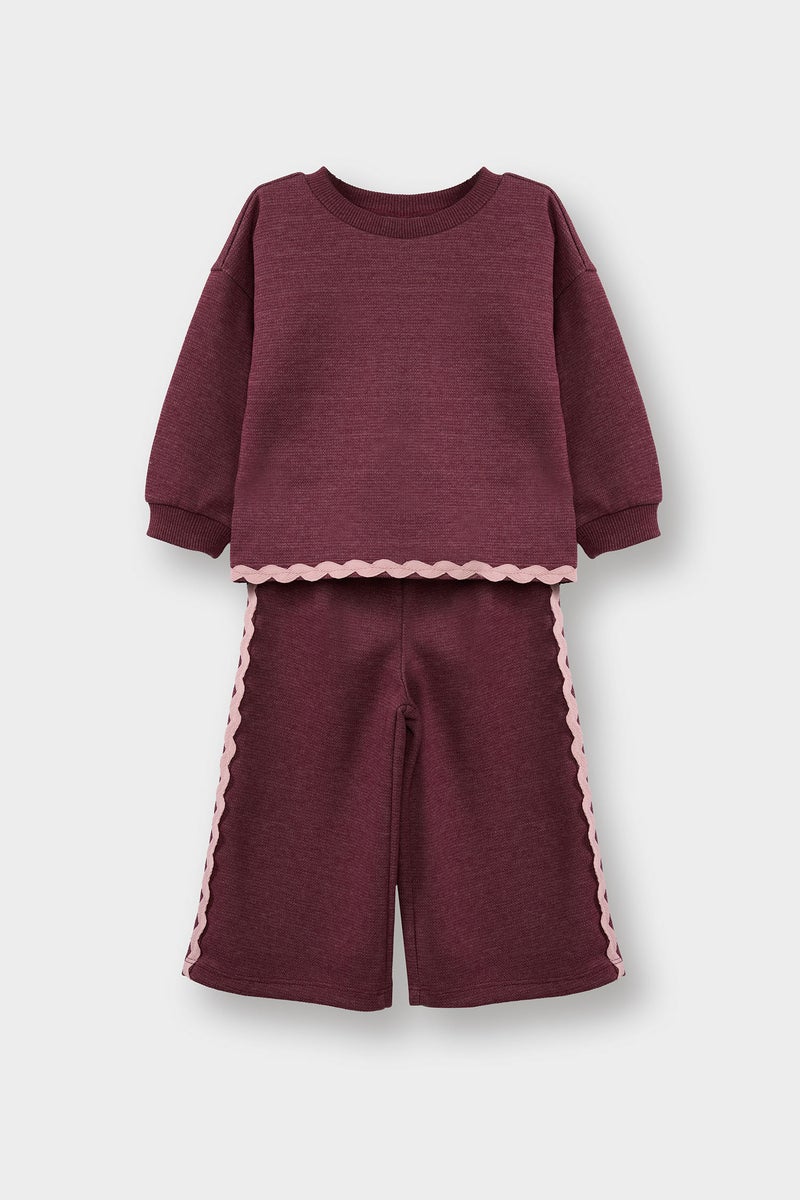 ديفاكتو طقم محبوك برقبة دائرية وساق واسعة للبنات - Image 1