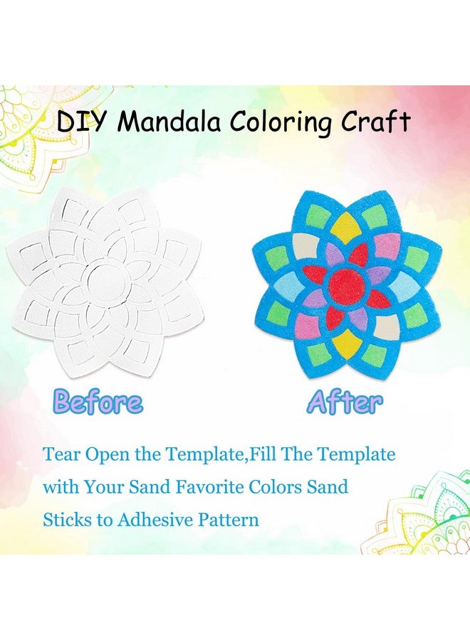 MLOLM 30 Sets Diwali Mandala Sand Art Kits Self Adhesive Rangoli Mandala Sand Painting for Adult DIY Sand Art Pictures with 10 Colorful Sand for Indian Festivals Gifts Diwali Party Decor Supplies - Image 2