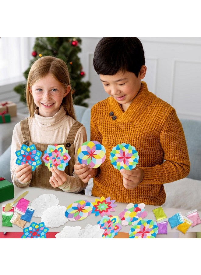 MLOLM 30 Sets Diwali Mandala Sand Art Kits Self Adhesive Rangoli Mandala Sand Painting for Adult DIY Sand Art Pictures with 10 Colorful Sand for Indian Festivals Gifts Diwali Party Decor Supplies - Image 3