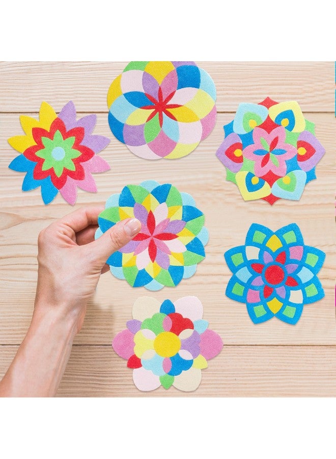 MLOLM 30 Sets Diwali Mandala Sand Art Kits Self Adhesive Rangoli Mandala Sand Painting for Adult DIY Sand Art Pictures with 10 Colorful Sand for Indian Festivals Gifts Diwali Party Decor Supplies - Image 4