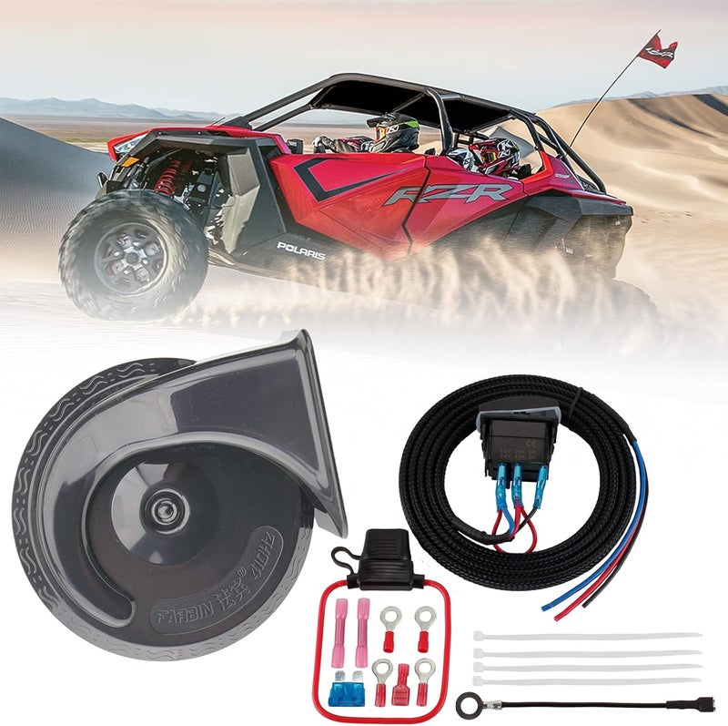 FARBIN ATV Horn Kit with Rocker Switch Led Light and Harness, Compatible with ATV, UTV, RZR, Side by Side, Dune Buggy, Sportsman, Sand Rail, Commander, Kawasaki Teryx, Yamaha Rhino etc. - Image 1