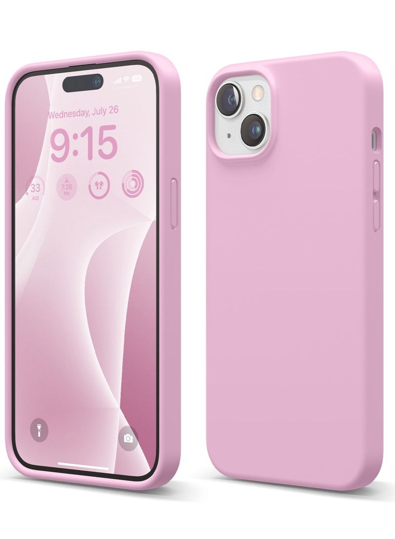 Elago Liquid Silicone for iPhone 15 Case Cover with Full Body Protection, Shockproof, Slim, Anti-Scratch Soft Microfiber Lining - Hot Pink