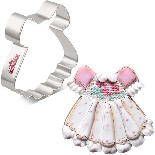 LILIAO Princess Dress Cookie Cutter - 4 x 4.2 inches - Stainless Steel - Image 1
