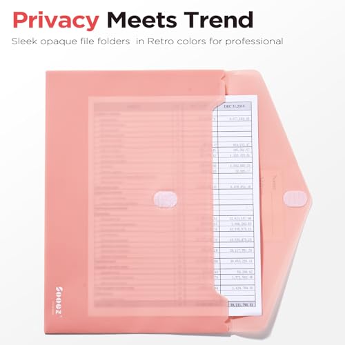 Sooez 10Pack Plastic Envelopes, Plastic File Folder, Folders for Documents Retro Colors, Super Heavyweight Document Holder, Storage Pouches, File Envelopes for School Office Supplies - Image 3